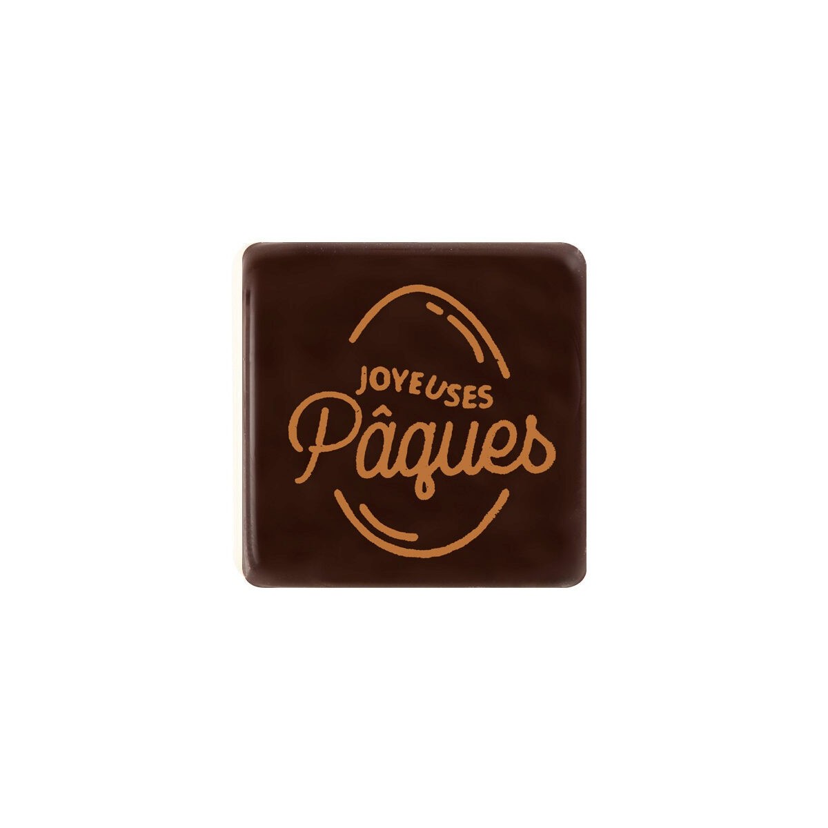 2069079 PLAQUETTE JOYEUSES PAQUES CARRE 3CM BRUN CHOCOLAT NOIR 175 PCES