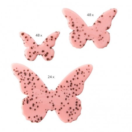 2034407 ASSORTIMENT PAPILLON ROSE AVEC TACHE NOIR 3-4-6CM 120 PCES S/CDE