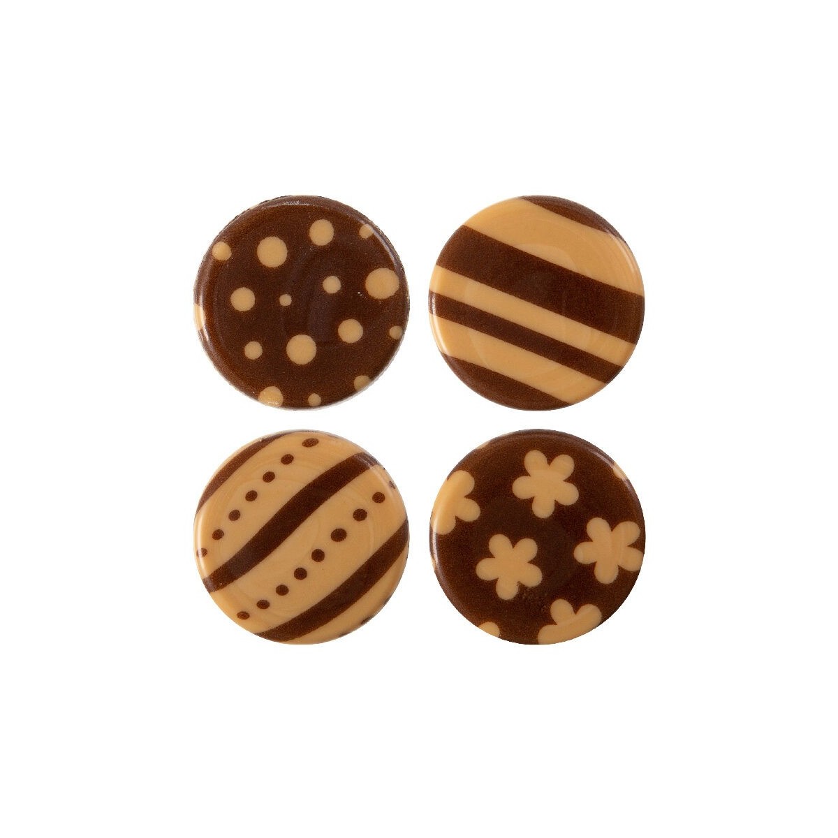 2035017 DISQUE MOTIFS BRUN CHOCOLAT CARAMEL 3CM 175PCES S/CD