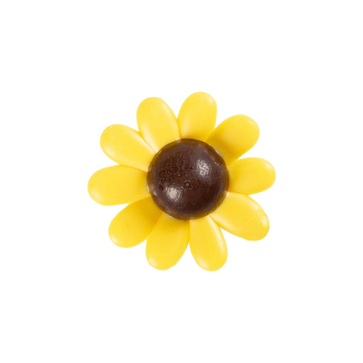 1035131 TOURNESOL JAUNE 3D CHOCOLAT 5CM 24 PCES S/CDE