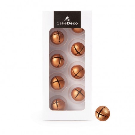 1039600 GRELOT DE NOEL BRONZE 2D EN CHOCOLAT Ø 25MM8 PCES