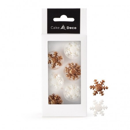 1039402 FLOCON DE NEIGE BLANC & BRONZE 12 PCES