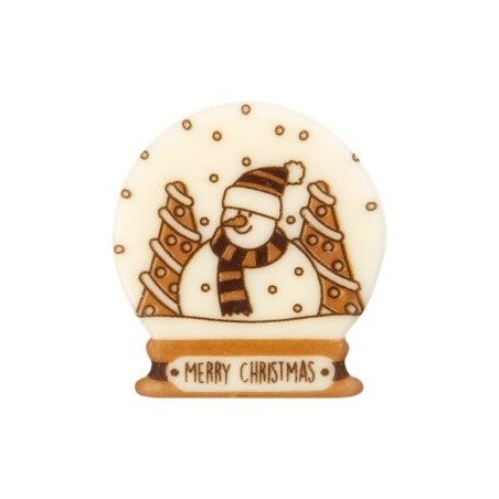 14793 PLAQUETTE MERRY CHRISTMAS BOULE DE NOEL CHOCOLAT Ø 5CM 75 PIÈCESS/CD