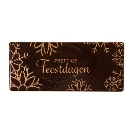 15857 PLAQUETTE VROLIJK KERSTFEEST CHOCOLAT 80X35MM 60 PIÈCES