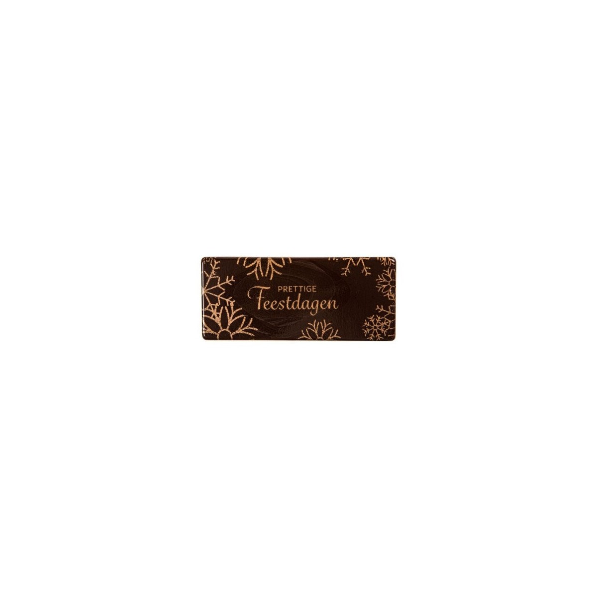 15857 PLAQUETTE VROLIJK KERSTFEEST CHOCOLAT 80X35MM 60 PIÈCES