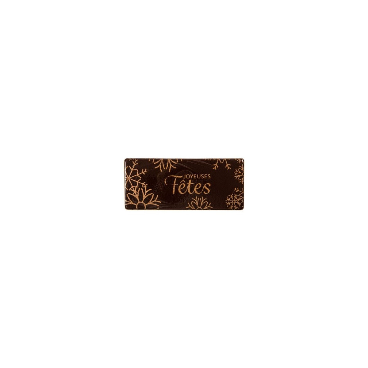 2015858 PLAQUETTE JOYEUSES FETES CHOCOLAT 80X35MM 60PIÈCES