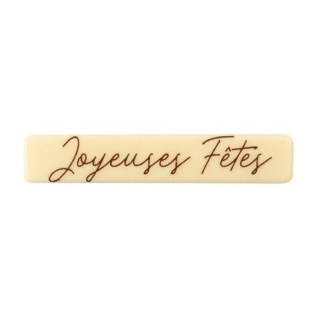 2015842 PLAQUETTE  JOYEUSES FETES CHOCOLAT 80X15MM 120 PIÈCES