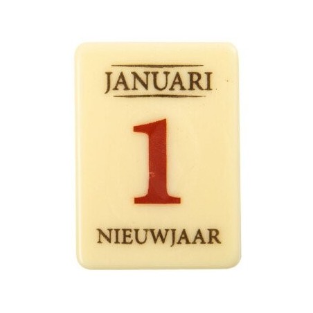 14640 PLAQUETTE CALENDRIER 1ER JANUARI NL CHOCOLAT50X40MM 60 PIÈCES