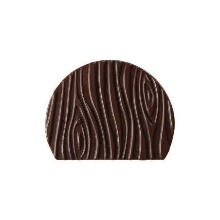 15821 EMBOUT DE BUCHE EFFET BOIS CHOCOLAT NOIR 10X8CM 40 PIÈCES