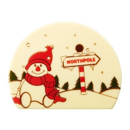 15923 EMBOUT BUCHE BONHOMME NEIGE POLE NORD CHOCOLAT 1X08CM 40 PIÈCESS/CD