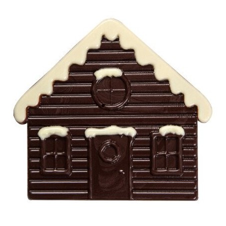 16241 EMBOUT BUCHE CHALET RELIEF CHOCOLAT 90X85MM40 PIÈCES S/CD