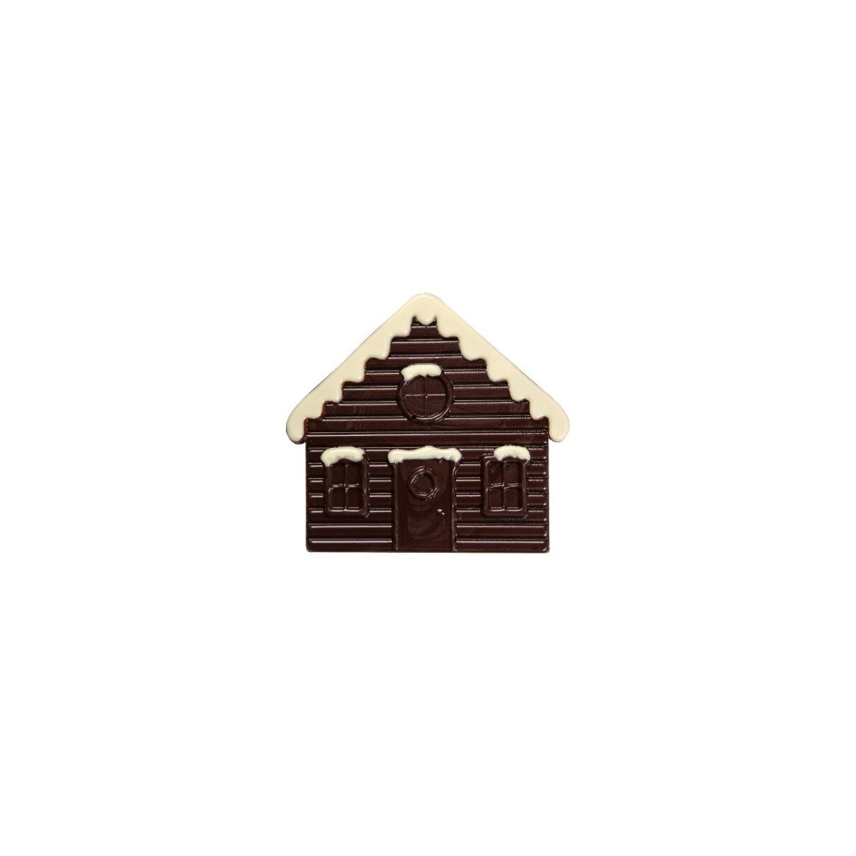 16241 EMBOUT BUCHE CHALET RELIEF CHOCOLAT 90X85MM40 PIÈCES S/CD