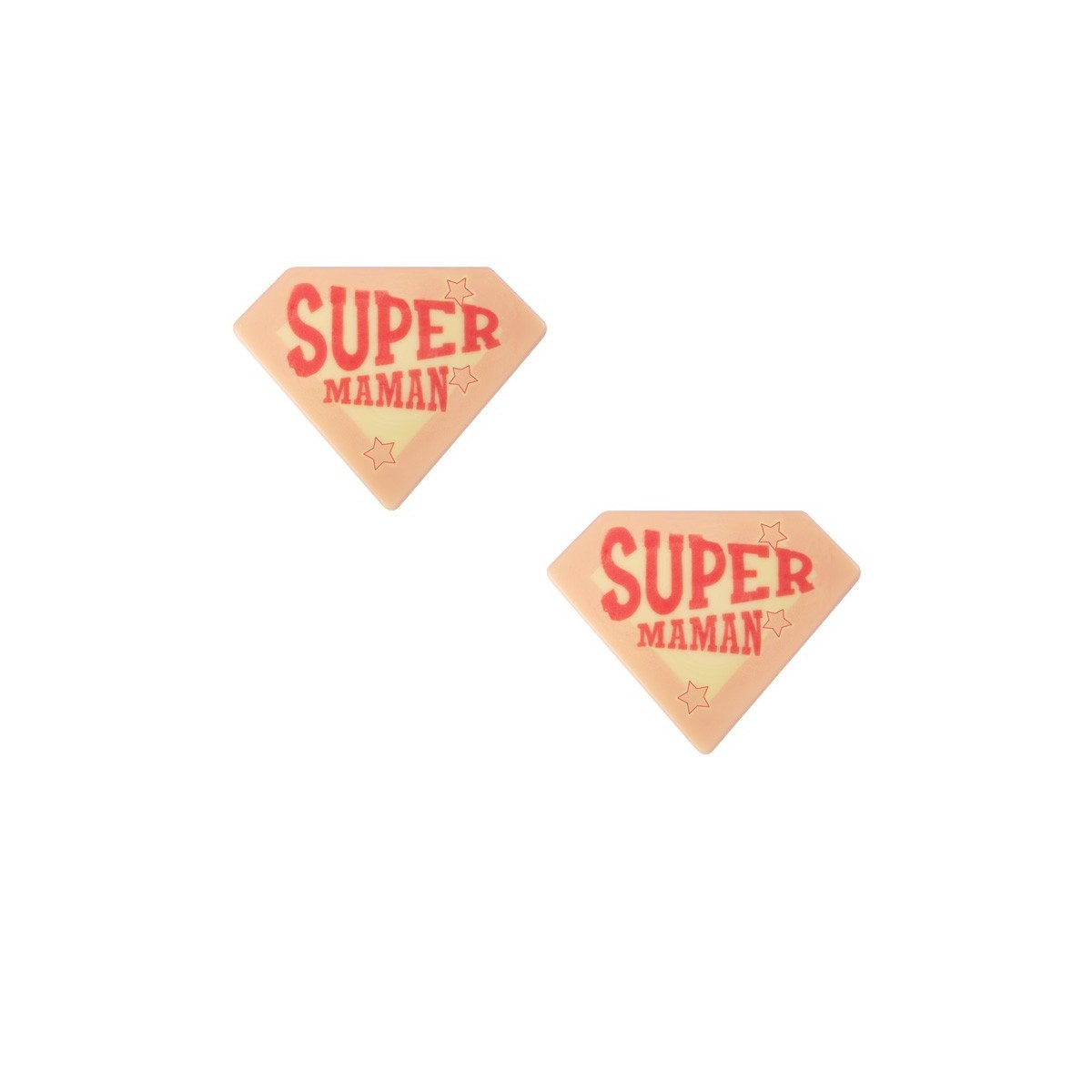 10822 PLAQUETTE SUPER MAMAN 45X35MM CHOCOLAT 120 PCES