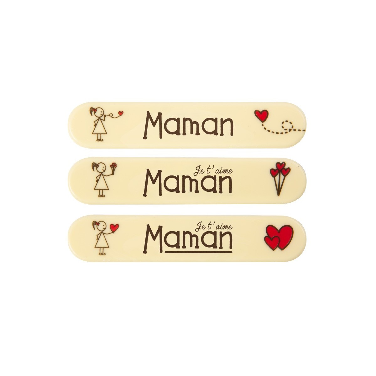 10831 PLAQUETTE ECLAIR MAMAN 15X3 CM CHOCOLAT 35 PCES