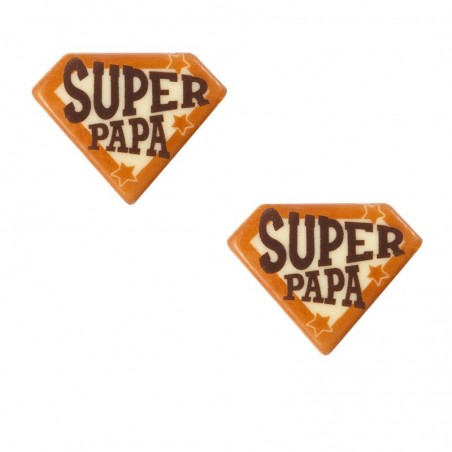 2011064 PLAQUETTE SUPER PAPA 45X35MM CHOCOLAT 120 PCES