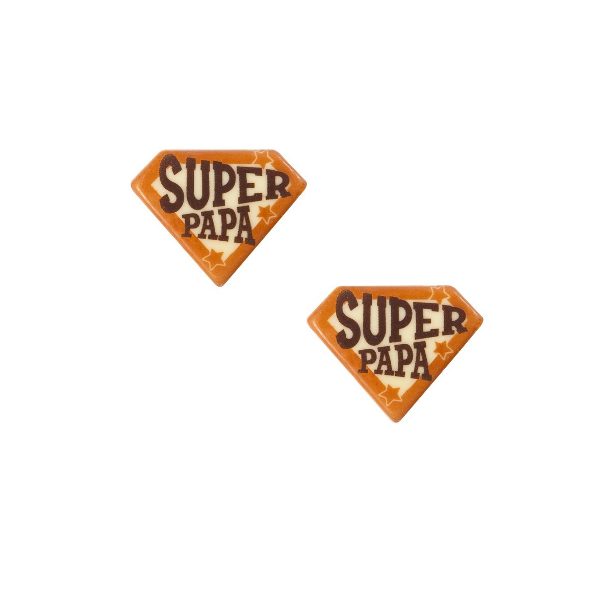 11064 PLAQUETTE SUPER PAPA 45X35MM CHOCOLAT 120 PCES