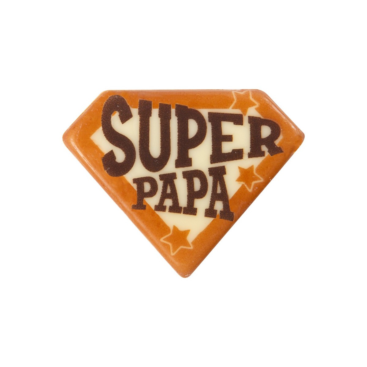 2011089 PLAQUETTE SUPER PAPA 80X65MM CHOCOLAT 30 PCES S/CD