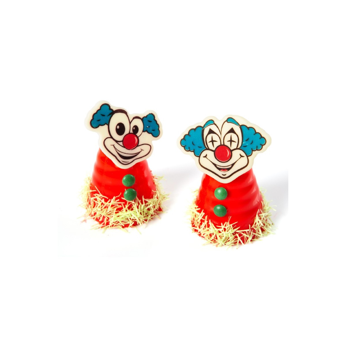 2024028 PLAQUETTE TETE DE CLOWN 52X45-57X40MM CHOCOLAT 60 PCES S/CD