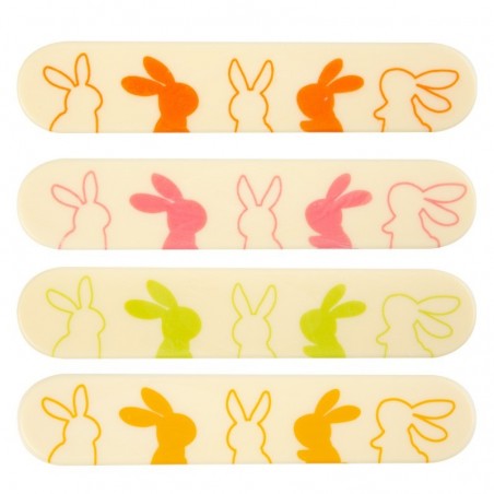 2069137 PLAQUETTE ECLAIR LAPIN PÂQUES 15X3CM CHOCOLAT 35 PCES