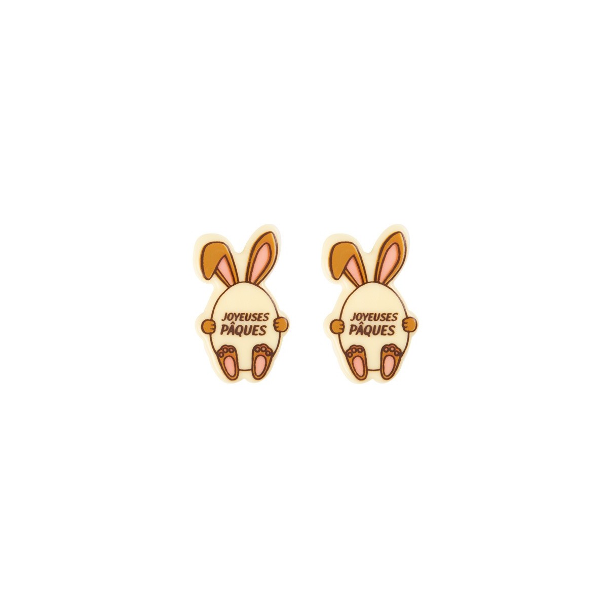 69154 PLAQUETTE ŒUF LAPIN JOYEUSES PÂQUES 45X30MM