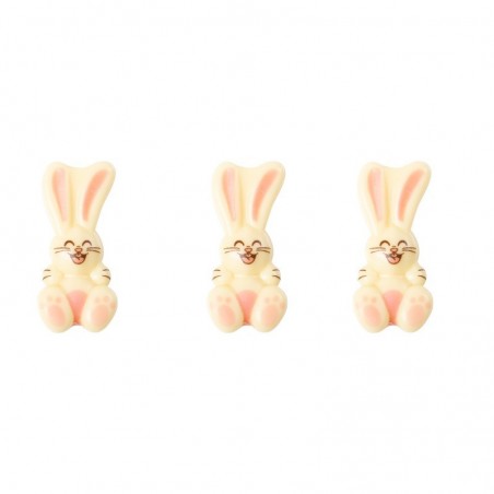 2069155 PLAQUETTE LAPIN SOURIANT RELIEF 5X2CM CHOCOLAT 150 PCES