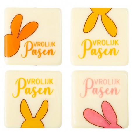 69170 VIERKANT VROLIJK PASEN 3,8X3,8 CM 120 STUKKEN S/CD