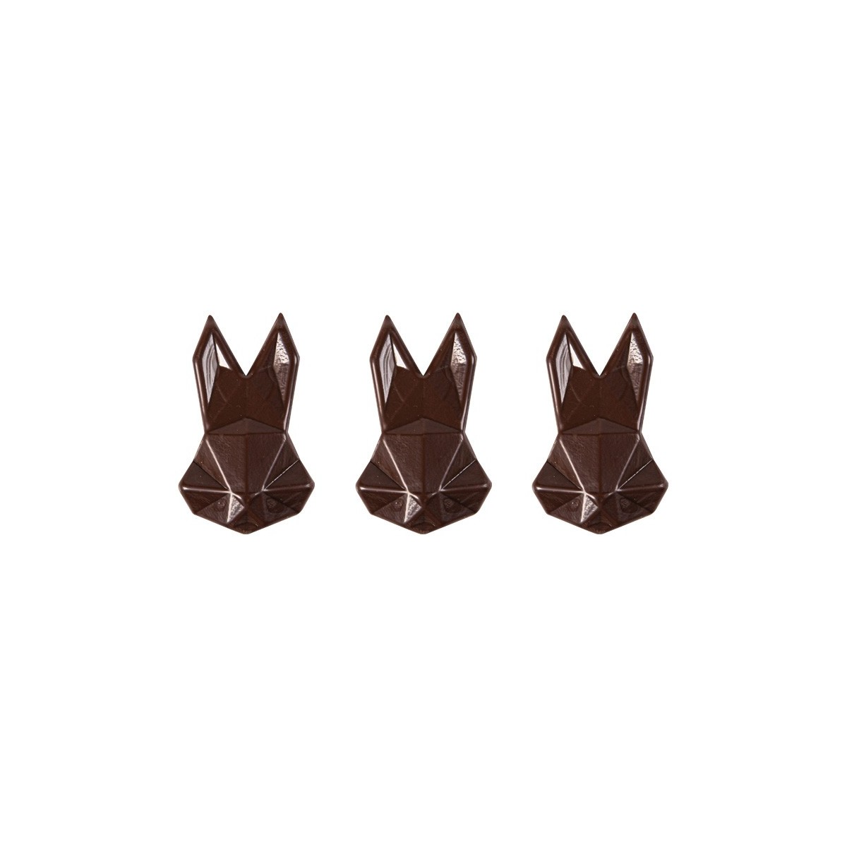 2069187 TETE LAPIN ORIGAMI 45X30MM CHOCOLAT NOIR 135PCES