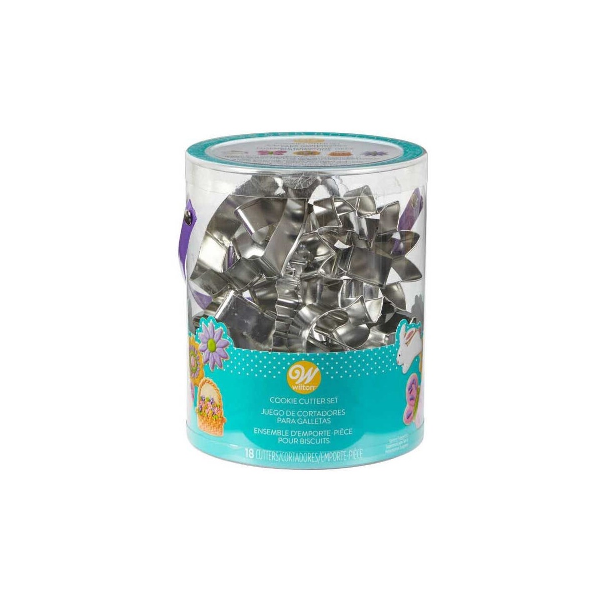 WILTON SET 18 METAL COOKIE CUTTER TUB EASTER