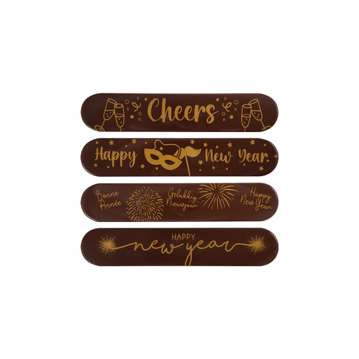 14732 ECLAIR GELUKKIG NIEUWJAAR, BONNE ANNÉE, NEWYEAR 15X3CM 35PCES S/CDE