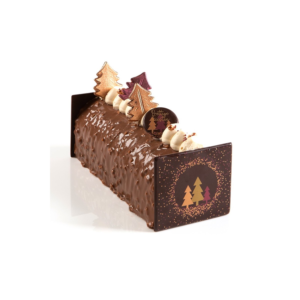 15540 LOG CAKE END XMAS TREE 9X8CM 40PCES ON/ORDER