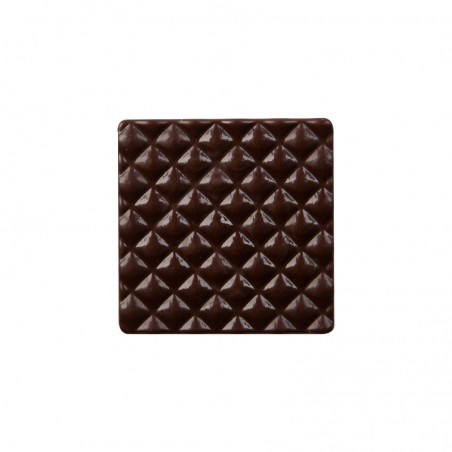 15638 MINI EMBOUT BUCHE CARRÉ AVEC RELIEF CHOCOLATNOIR 5X5CM 75PCES