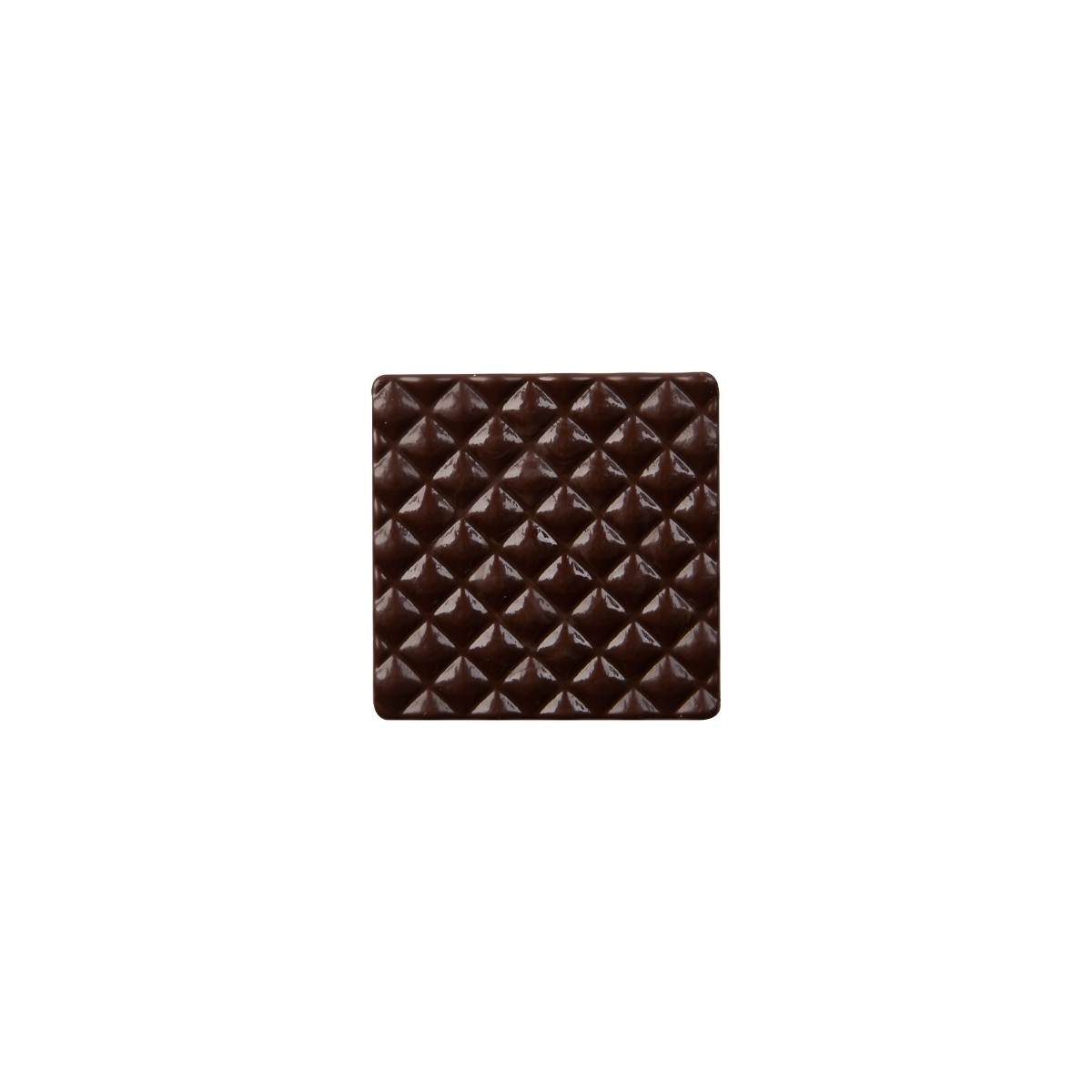 15638 MINI EMBOUT BUCHE CARRÉ AVEC RELIEF CHOCOLATNOIR 5X5CM 75PCES