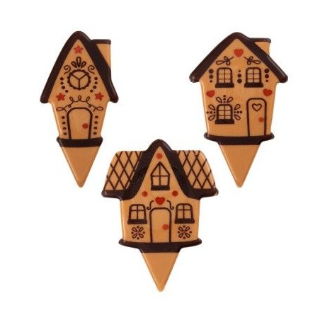 15754 PIQUE MAISON NOËL 4X4,5CM 75PCES S/CDE