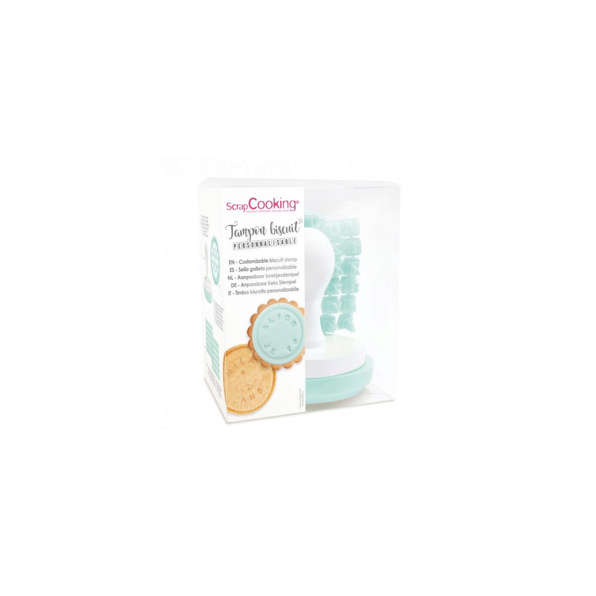 SCRAPCOOKING TAMPON PERSONNALISABLE POUR BISCUIT 