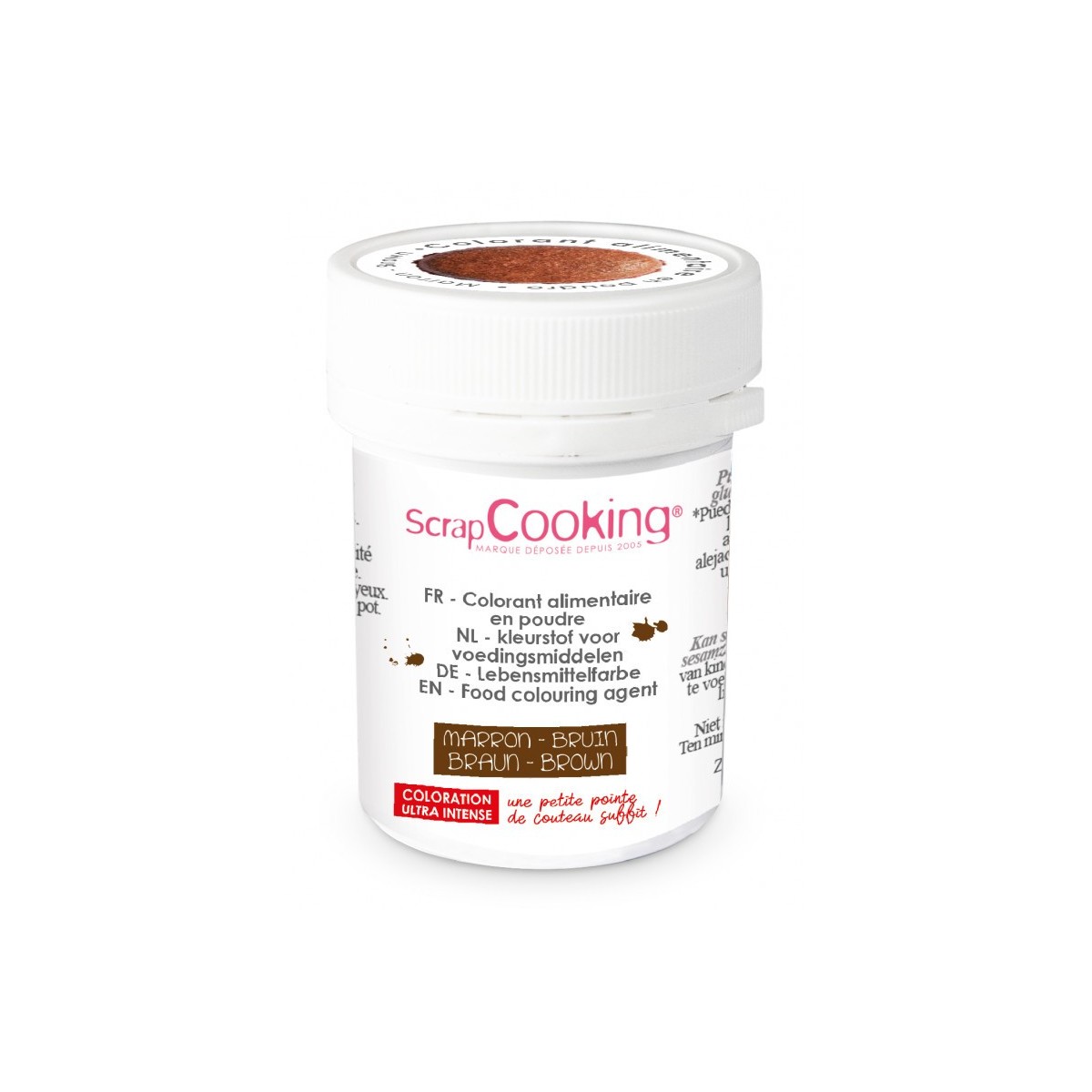 SCRAPCOOKING COLORANT ALIMENTAIRE HYDRO MARRON 5GR