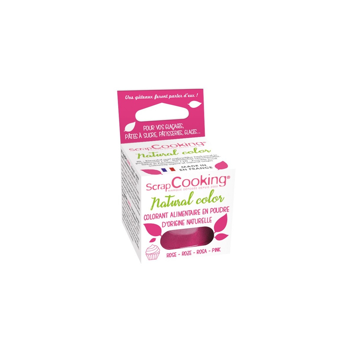 SCRAPCOOKING COLORANT ALIMENTAIRE NATUREL ROSE  10GR