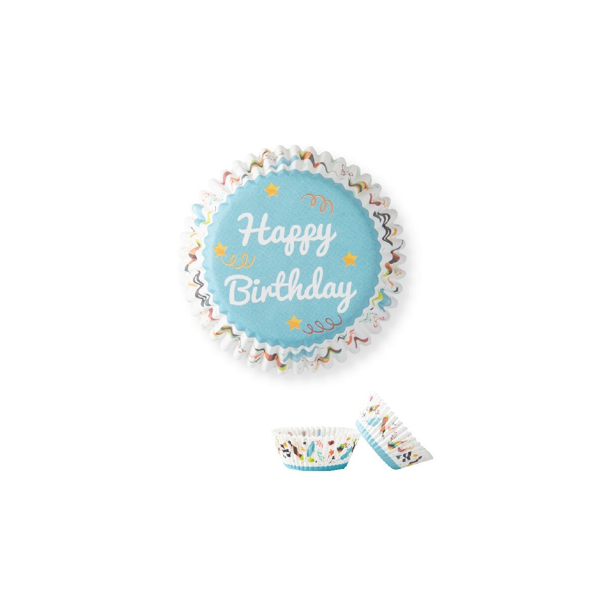 90304 CUPCAKEPAPIER HAPPY BDAY H3,2X5CM 50 STUKKEN  DOOS