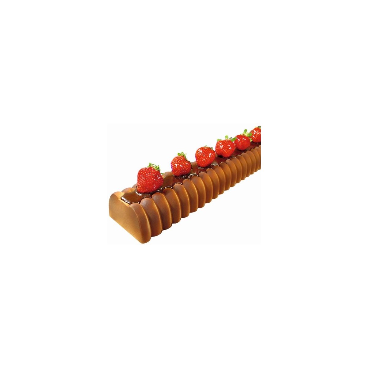 BUB10 MOULE A BUCHE CANNELE EN PVC 50X8X5CM 12PCES