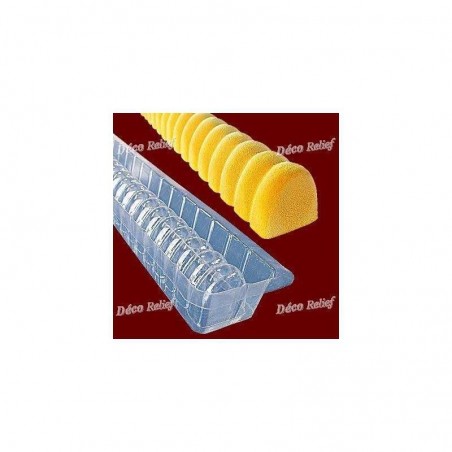 BUB13 MOULE A BUCHETTE CANNELEE EN PVC 50X4X4CM¨12PCES