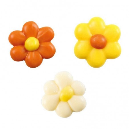 1061059 FLEURS ORANGE, BLANC, JAUNE 240PCESS/CD