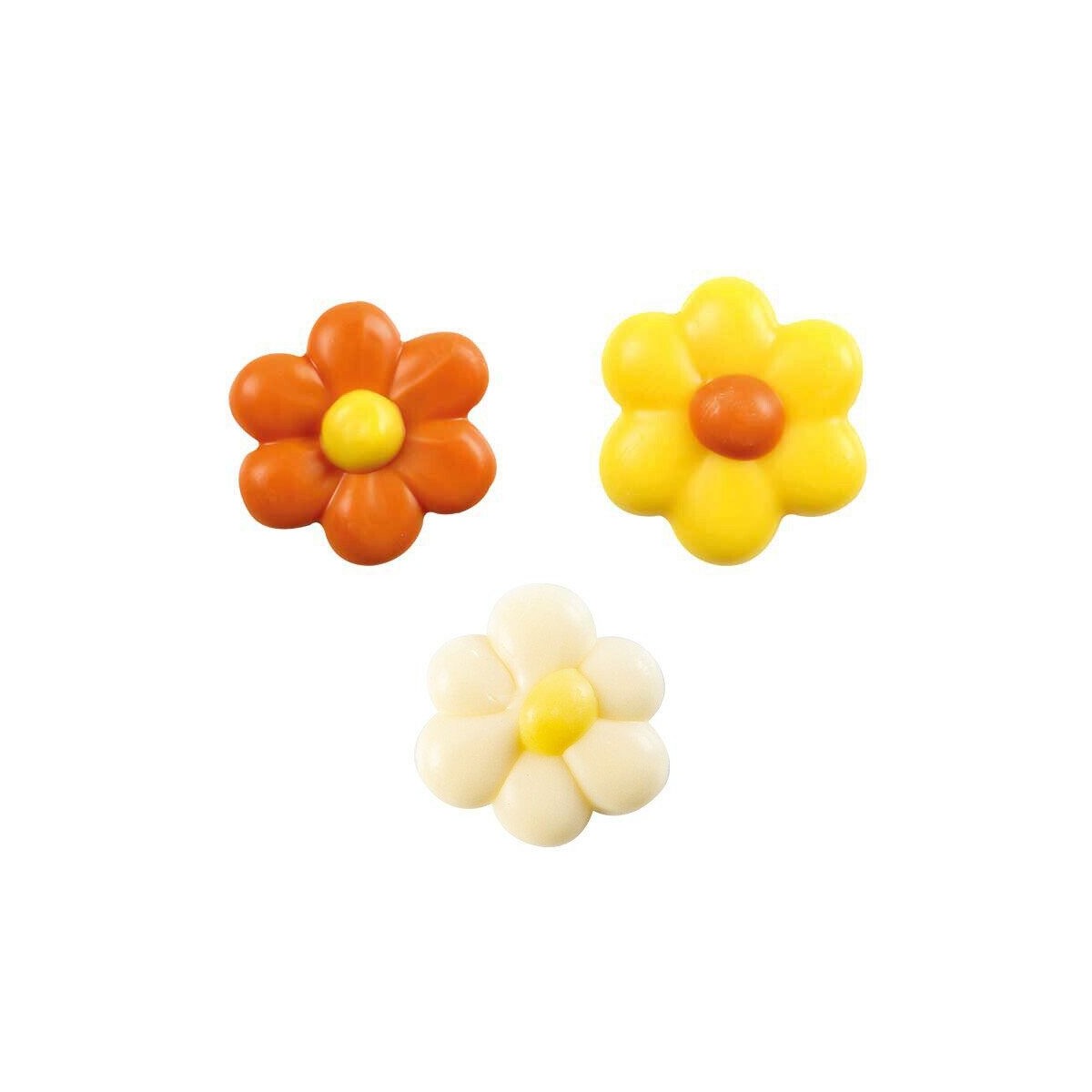 1061059 FLEURS ORANGE, BLANC, JAUNE 240PCESS/CD