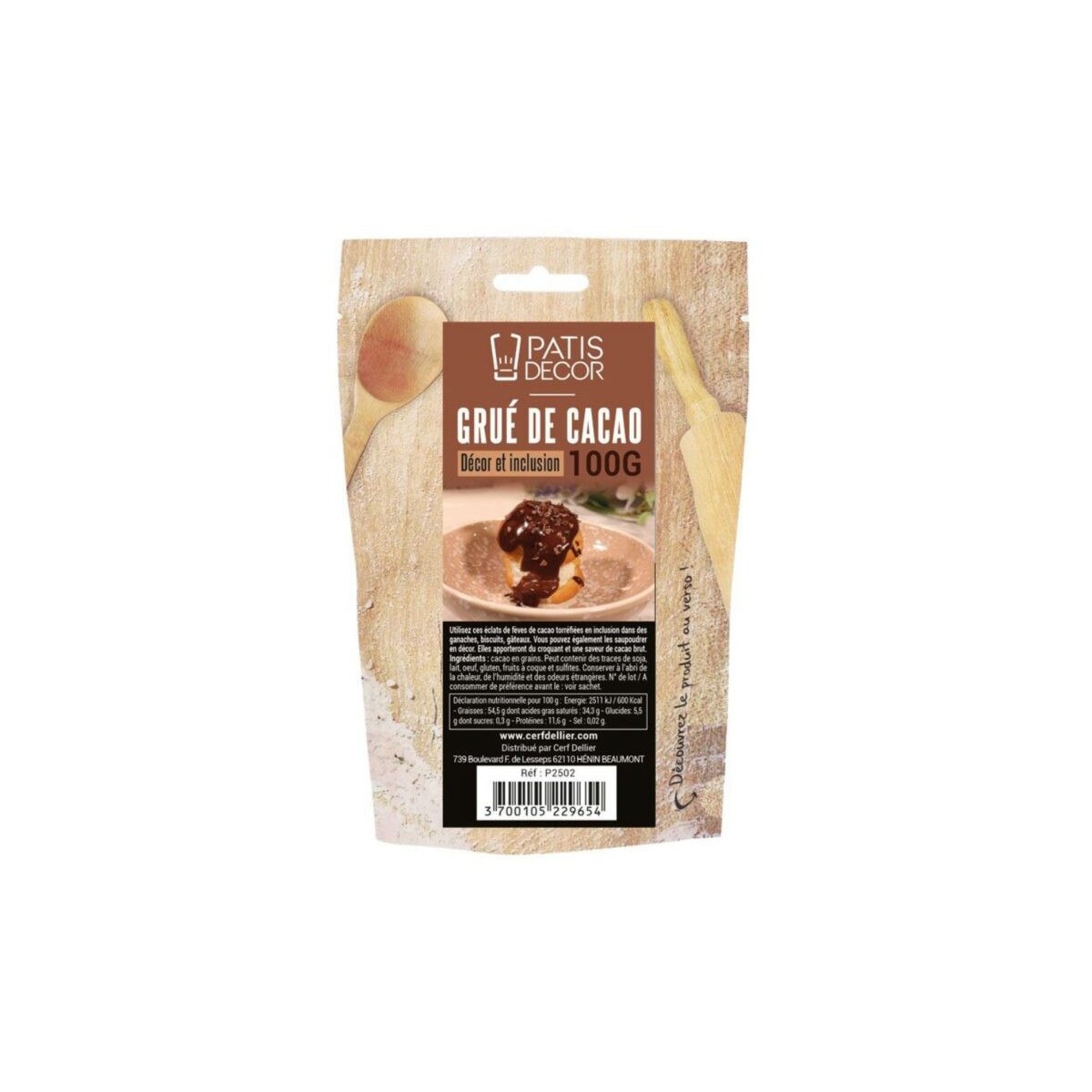 PATISDECOR GRUE DE CACAO 100 GR