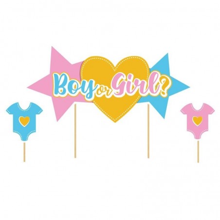 CAKE TOPPER FILLE OU GARCON 3PCES