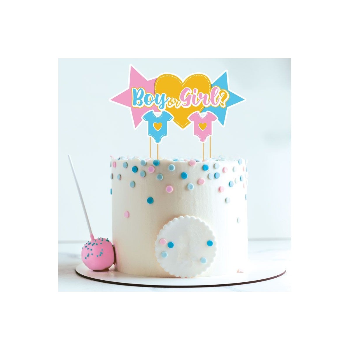 CAKE TOPPER MEISJE OF JONGEN 3PCES