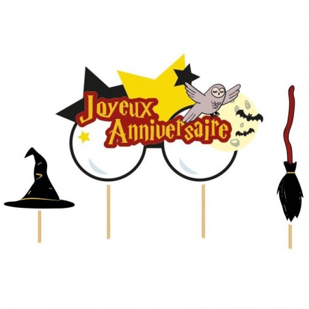 CAKE TOPPER HAPPY BIRTHDAY WIZARD 3PCES