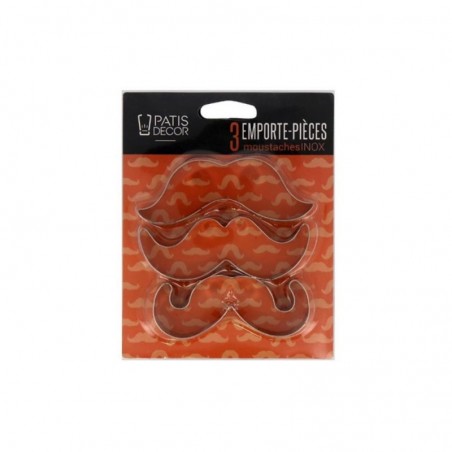 EMPORTE-PCES INOX 3 MOUSTACHES 9CM/11CM X 2CM