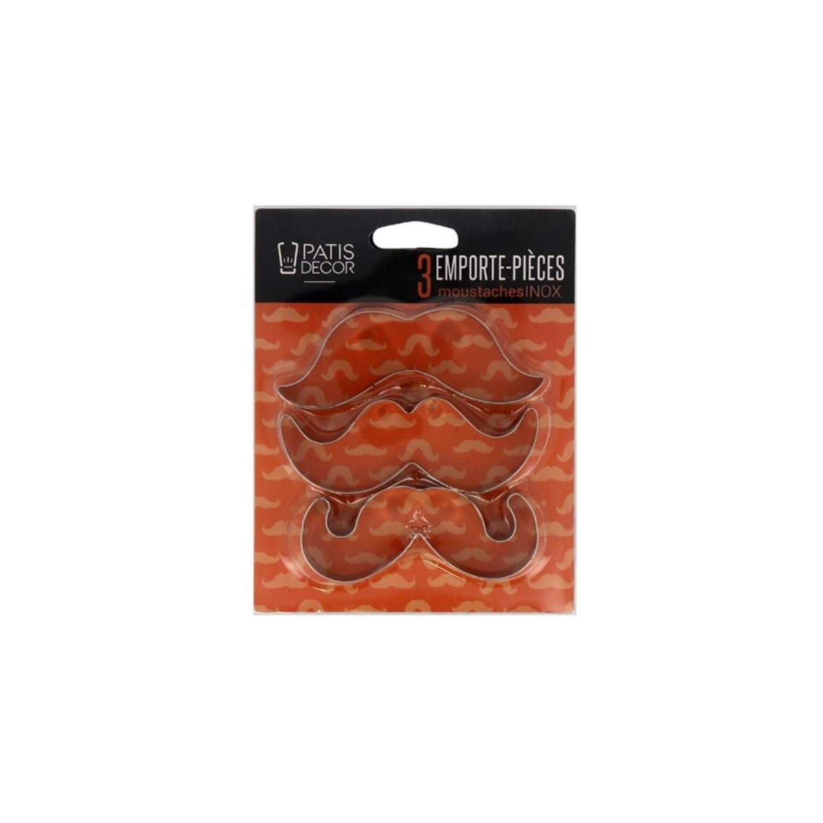 EMPORTE-PCES INOX 3 MOUSTACHES 9CM/11CM X 2CM