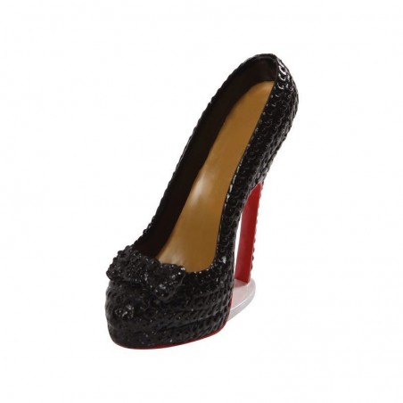 1045748 ESCARPIN NOIR TALON AIGUILLE SEMELE ROUGE STYLE (LOUBOUTIN)