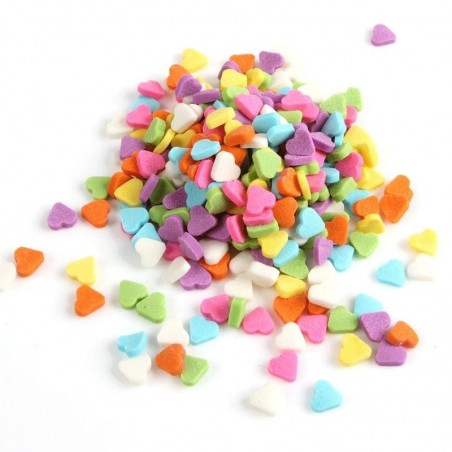 61313 CONFETTI GEKLEURDE HARTJES 400 G  POTJE