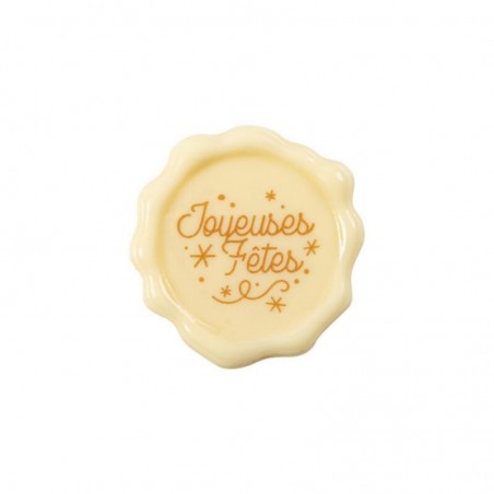 2015813 TAMPON JOYEUSES FETES CHOCOLAT BLANC 38MM 120 PCES